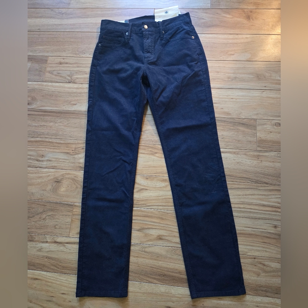 Marine Layer Slim Straight Corduroy Pants Mens 32x32 Blue Soft Stretch NWT